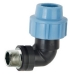 pp 90 degree male with brass threaded insert compression fittings