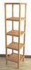 Gridding Walnut Solid Wood Bathroom Furniture , Oiled Storage Rack With Tier