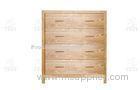 Natural Solid Ash Wood Bedroom Furniture 4 Drawer Cabinet NC Lacquer
