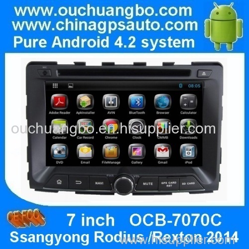Ouhcuangbo Android 4.2 Car Multimedia DVD Radio for Ssangyong Rodius Rexton 2014 GPS 3G Wifi Bluetooth