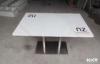 Modern White Marble Topped Dining Table Furniture High Glossy , Heat Resistance