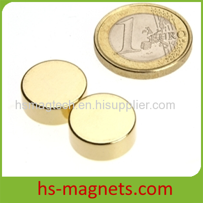 Golden Coating Permanent Magnet Disc