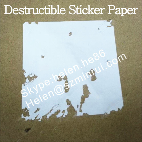 Matte White Self Destructive Sticker Paper on Roll or Sheet