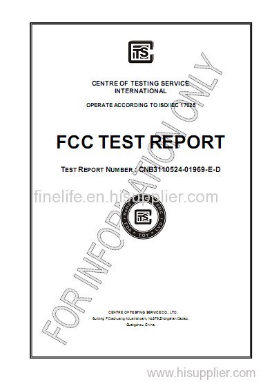 TEST REPORT Number:CNB3110524-01969-E-D