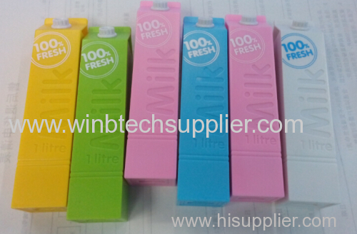 milk bottle shape 1500mah show 2600mah power bank