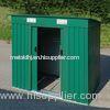 8x4 Easy Build Metal Pent Shed With Double Sliding Door , Green / Grey / Cream