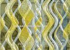 Gold Waterline Decorative Glass Partition For Salon Decoration , Tempered