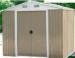 Easy Build Mini Apex Metal Shed With Double Doors / Zinc Steel Color Board Frame