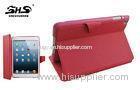 iPad Mini Red Leather Protective Cover , Folio Tablet Computer Case