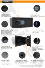 Hotel Safes with digital code and 3 Emergency Keys.