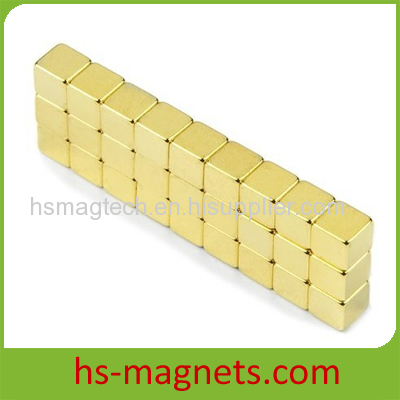 Au Coating Cube Neodymium Magnets