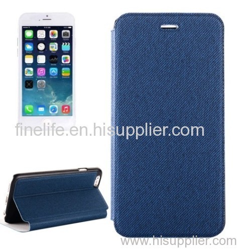 Flip Leather Case with Holder for iPone 6 (Dark Blue)