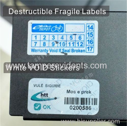 Security Tamper Proof Destructive And VOID Vinyl Stickers