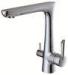 Ceramic Brass Double Handle Kitchen Tap Faucet , Three Way Kitchen Tap