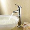Single Handle Deck Mounted Brass Bathroom Tap Chrome Plated For Above Counter Basin