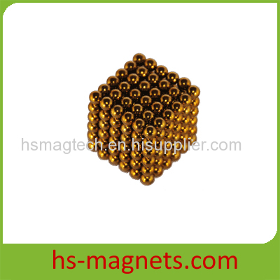 Golden Coating Sintered Neodymium Iron Boron Neocube Magnets