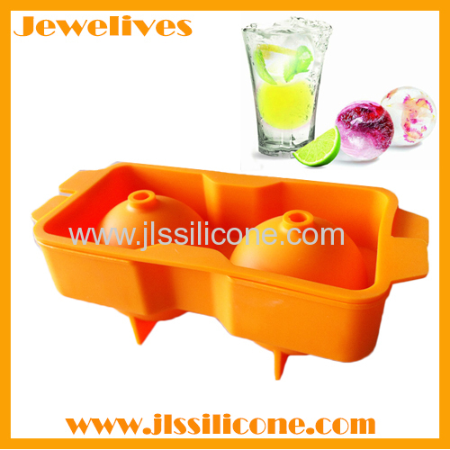 silicone ice ball mold with 2 cavities