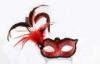 Swarovski Crystal Venetian Carnival Masks , Lace Red Feather Mask for Girls