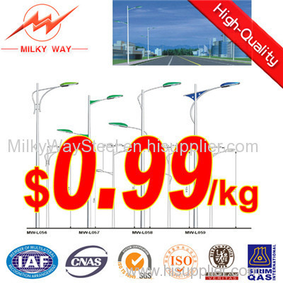 Steel lighting poles for area lighting