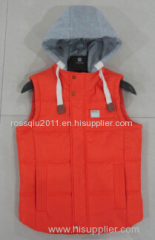 Detachable hood men vests with single color at Factory Price