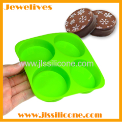 silicone ice cube mold 4cavities pie cup