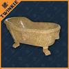 Unique Natural Stone Tub , Ancient Yellow Marble Customized Bathtub