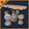 Contemporary Marble Garden Ornaments / Rectangular Red Marble Table