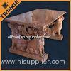 Custom Hand Carved Marble Garden Ornaments , Red Marble Bench With Statue