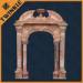 Natural Antique Stone Door Surrounds With Sunset Red Marble Pillar