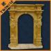 Exterior Large Stone Door Surrounds With Statue , Pure Handmade Carving