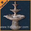 Three Tierd Stone Water Fountains For Garden , Honed Hand Carved