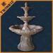 Three Tierd Stone Water Fountains For Garden , Honed Hand Carved