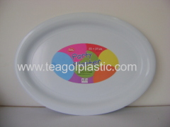 Plastic large oval tray white 52x37cm