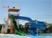 wide open spiral Aqua fiberglass adults slide with 6 meters high platform