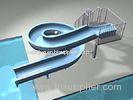 long fiberglass curved Swimming Pool Slides , awesome Spiral customized long Slide