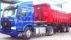 Blue 50 Ton Low Bed Trailer Two Single , 2 Axles dumper Semi Trailer Truck