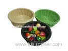 Green Rattan Bread Basket Round Shape For Food , Colored Baskets