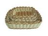 Weaving Plastic Rattan Bread Basket , Smellless Bakery Display Tray