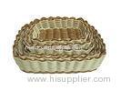 Weaving Plastic Rattan Bread Basket , Smellless Bakery Display Tray