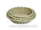 Eco-friendly Biege Rattan Bread Basket , Rattan Storage Baskets