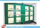 Green Painted Showcase Wood Display Cabinets For Mechanical Tools / 4200mm * 600mm *2400mm