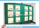 Green Painted Showcase Wood Display Cabinets For Mechanical Tools / 4200mm * 600mm *2400mm