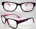 Hand Made Black & Pink Popular Acetate Eyeglasses Frames For Women With Demo Lens