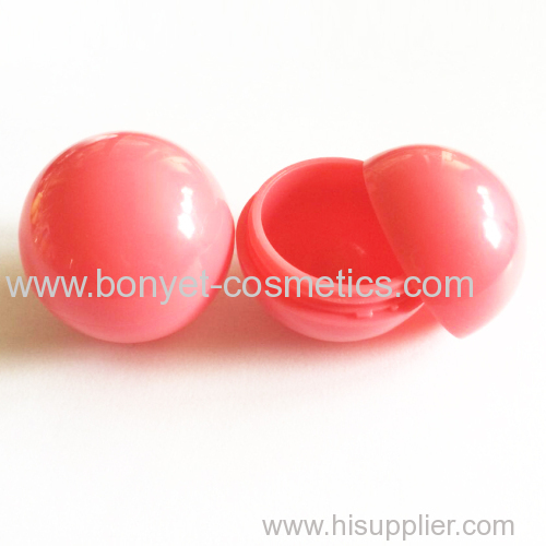 colorful injection ball shape lip balm cases