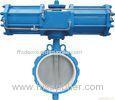 API598 Pneumatic Flanged Butterfly Valve , DN40-1200 Soft Sealing Butterfly Valve