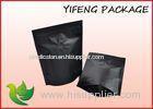 Matt Black Plastic Stand Up Pouches With Valve For Coffee Packaging