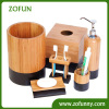 Bamboo bathroom accessory set