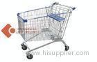 European Wheeled Wire Metal Supermarket Shopping Cart 50KG - 80KG