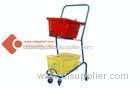 Zinc / Powder Coated Hand Double Basket Shopping Cart IOS CE SGS