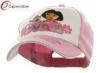 Cotton Childrens Baseball Caps , White Pink Dora Baseball Cap